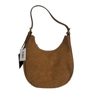 4th Studio Faux Suede Crescent Bag Purse 4th and Reckless NWT Una Beige Camel